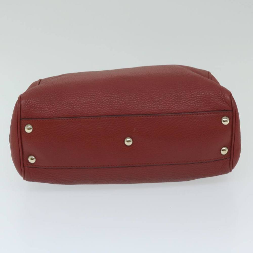 GUCCI Bamboo Hand Bag Leather Red 336032 Auth ep2891 - Picture 5 of 16